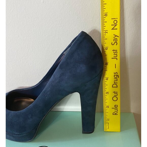 Jessica Simpson Navy Blue Suede Platform Heels Size 9B - Picture 9 of 9